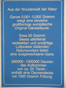 Textil-Elterlein: Daunen-Info